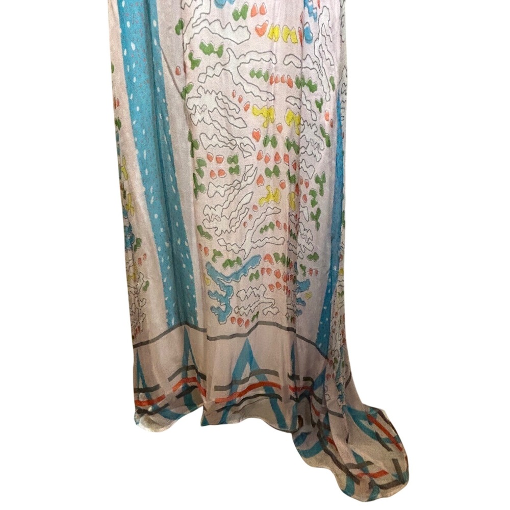 Anthropologie Calesso Maxi Dress V-Neck Open Back Colorful Print Size‎ US 6 - Picture 6 of 8